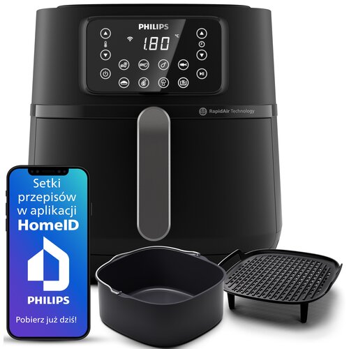 Air Fryer Frytkownica beztłuszczowa PHILIPS Ovi XXL Connected HD9285/96 7.2l Wi-Fi ponad 1000 darmowych przepisów